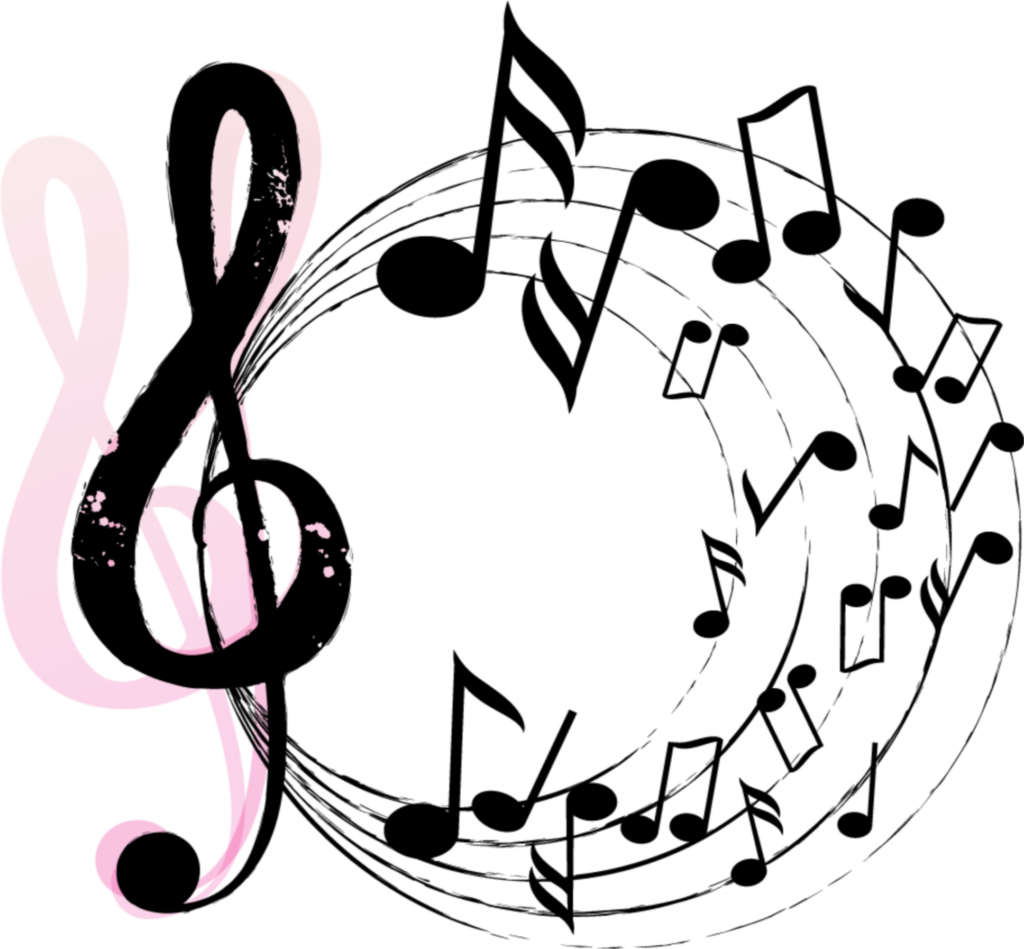 Artistic Pink Treble Clef Wallpaper: Vibrant Design for Music Lovers