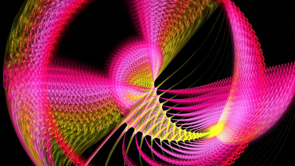 Vibrant Pink & Yellow Spiral Abstract Wallpaper - 3840x2160 Background
