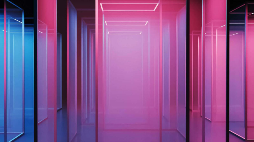Vibrant Pink & Blue Abstract Corridor Wallpaper - Modern Background