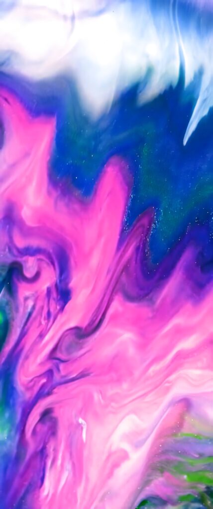 Vibrant Pink and Deep Blue Abstract Fluid Art Wallpaper Background