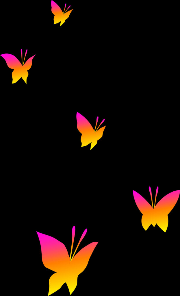Vibrant Pink & Yellow Butterfly Wallpaper on Sleek Black Background