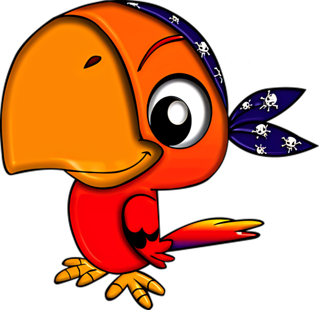 Vibrant Cartoon Bird Pirate Wallpaper - Cheerful & Playful Design