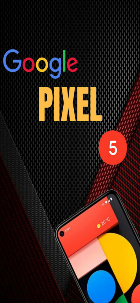 Ethereal Fusion: Pixel 5's Vibrant Logo & Design Unveiled on Dazzling Metallic Mesh Desktop Wallpaper
