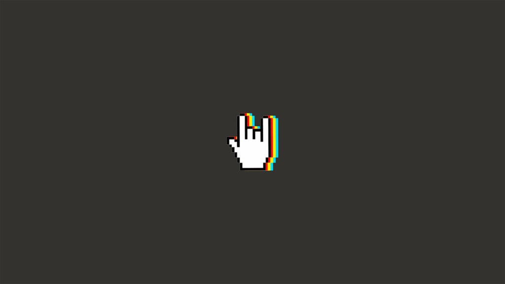 Vibrant Rainbow Pixel Hand Gesture Minimalist Wallpaper
