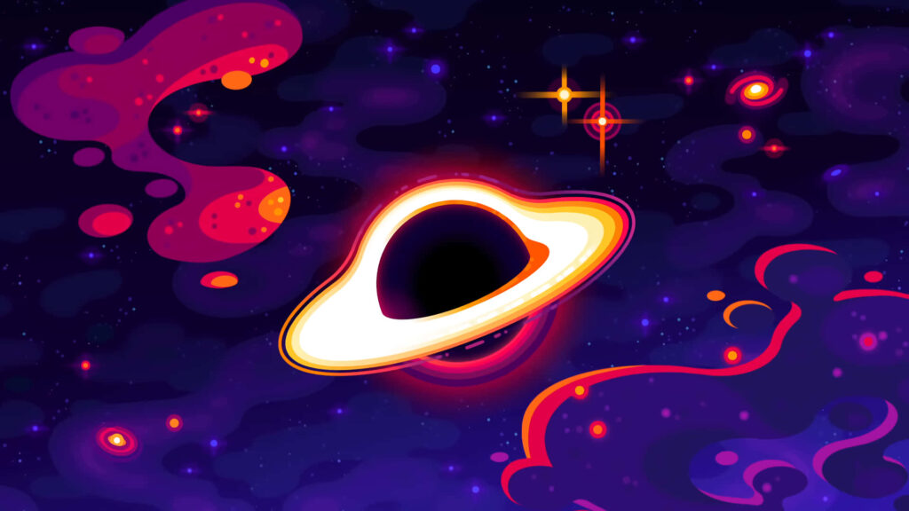 Vibrant Cosmic Planet Wallpaper: Colorful Nebulae in Dark Space