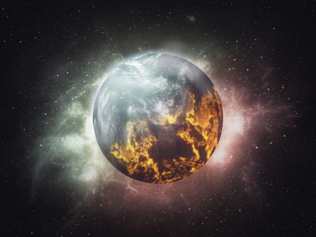 Vibrant Cosmic Wallpaper: Stunning Planet & Shimmering Stars