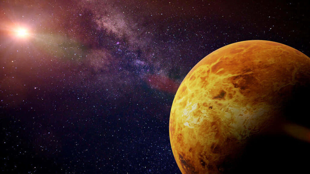 Vibrant Planet Wallpaper: Cosmic Light in a Star-Filled Galaxy