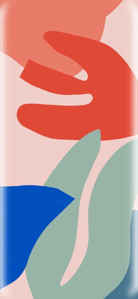 Vibrant Abstract Plant Graphics Against a Soft Pink Background: Perfect for Google Pixel 4 Wallpaper