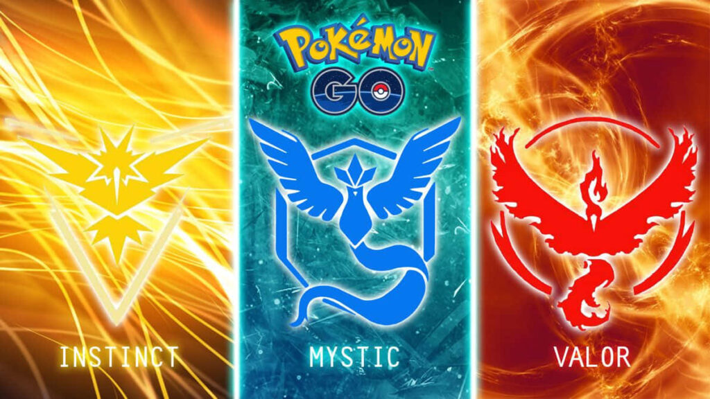Vibrant Pokemon Go Team Logos Wallpaper: Instinct, Mystic, Valor