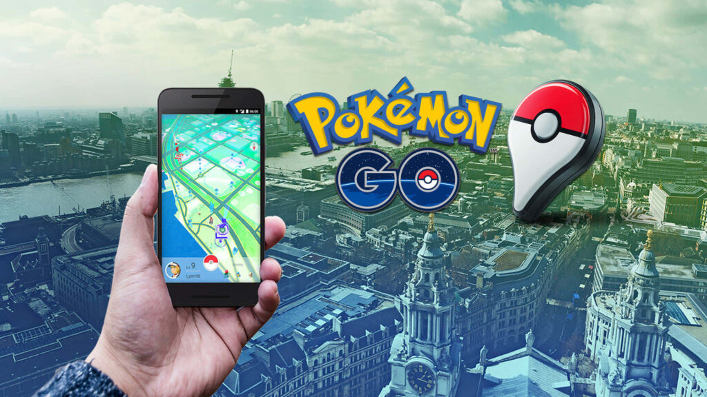 Explore Pokémon Go: Vibrant Urban Wallpaper with 3D Pokéstop