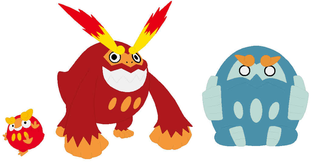 Vibrant Darumaka & Evolutions Wallpaper - Colorful Pokémon Art