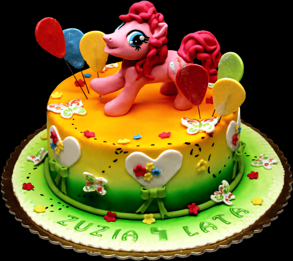 Vibrant Pony-Themed Birthday Cake Wallpaper with Colorful Decorations