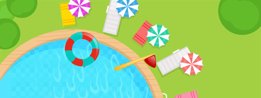 Vibrant Pool Party Wallpaper: Colorful Vector Illustration