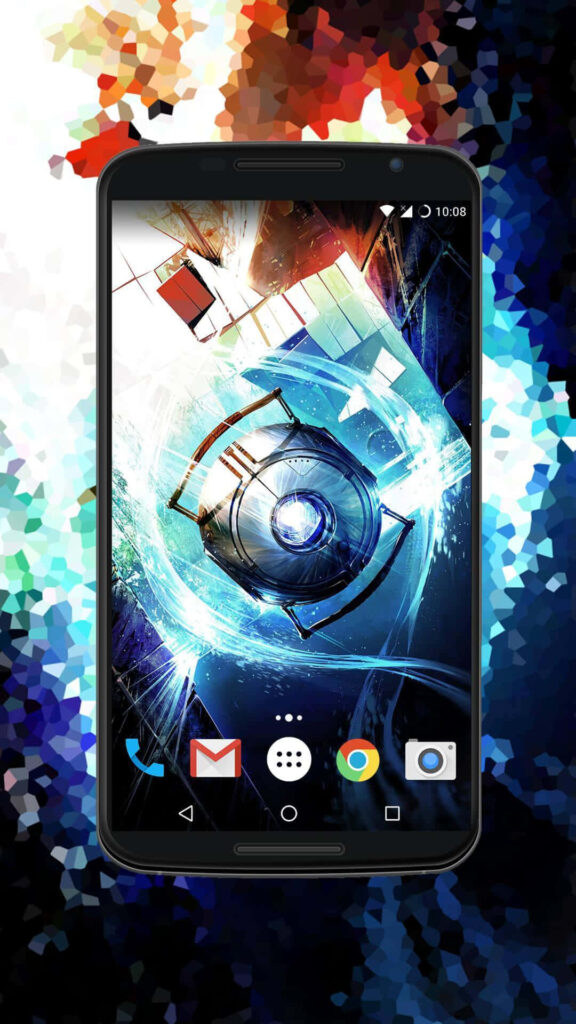 Vibrant Portal 2 Wheatley Wallpaper: Futuristic Phone Background