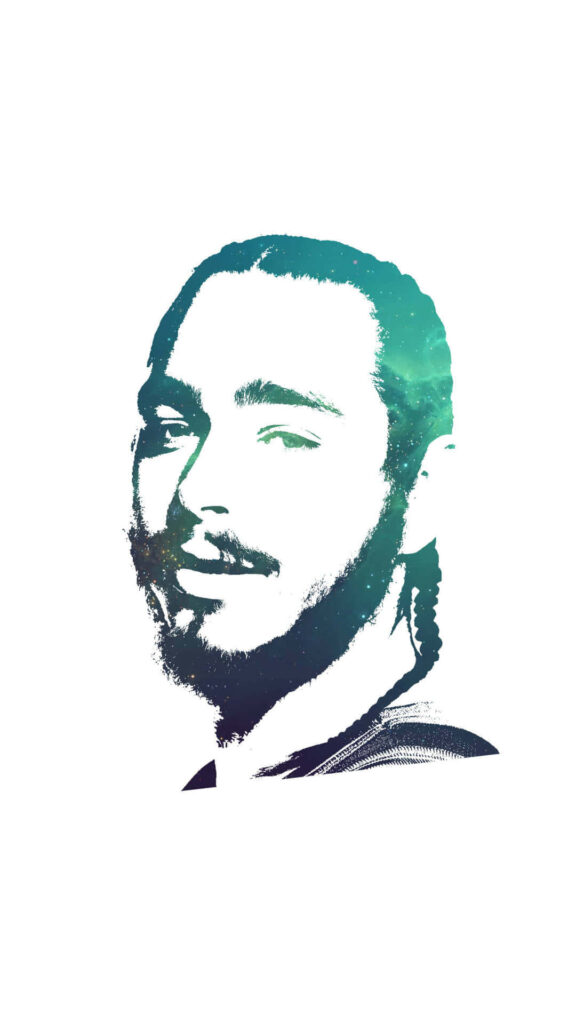 Vibrant Post Malone Wallpaper: Colorful Creative Art Background