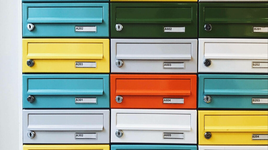 Colorful Postbox Grid Wallpaper: Vibrant Design in Various Colors