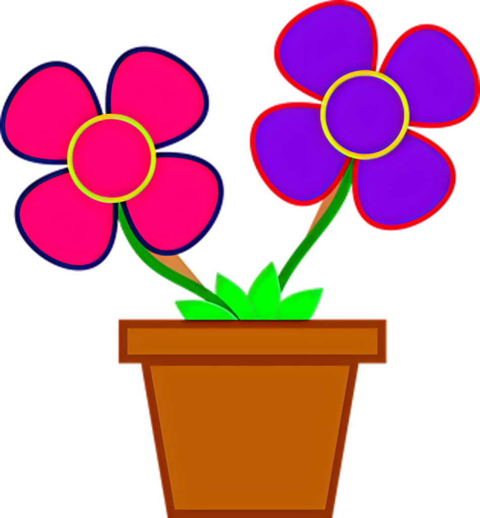 Vibrant Potted Plant Wallpaper: Colorful Pink & Purple Blooms