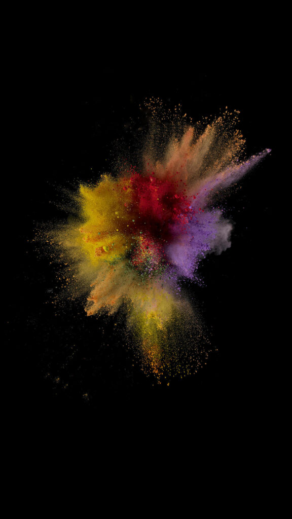 Vibrant Explosions: Captivating Colorful Powder on Iphone 8 Live Background Wallpaper