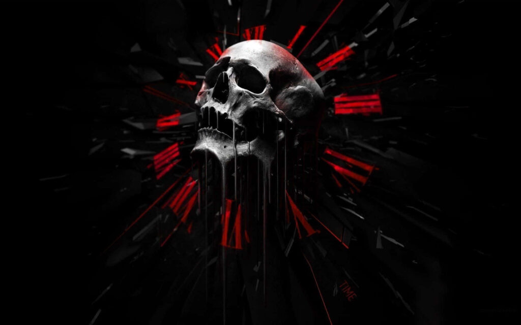 Skull : Red and Black Abstract Background Wallpaper