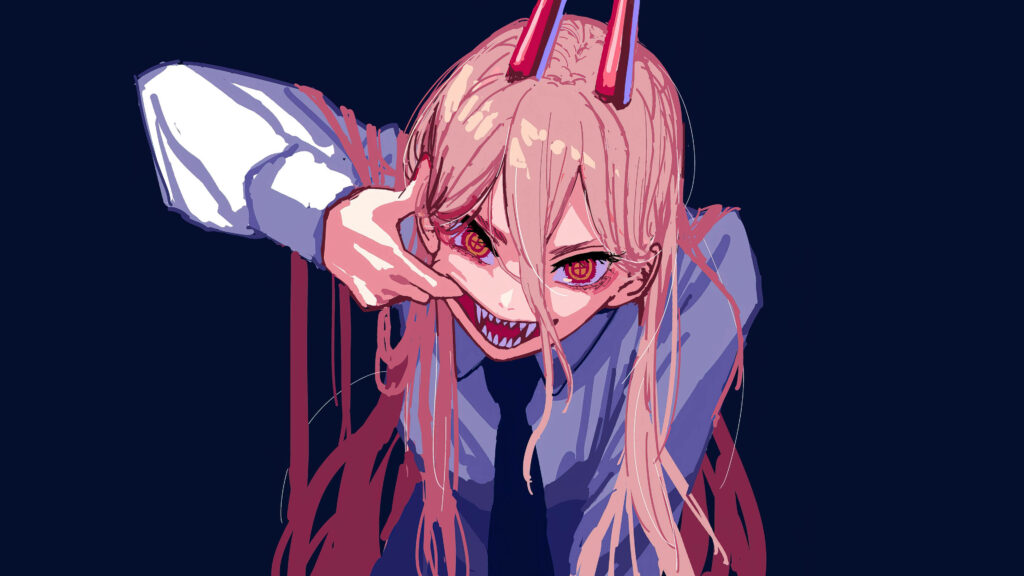 Power from Chainsaw Man: Bold Wallpaper Background with Dynamic Pose