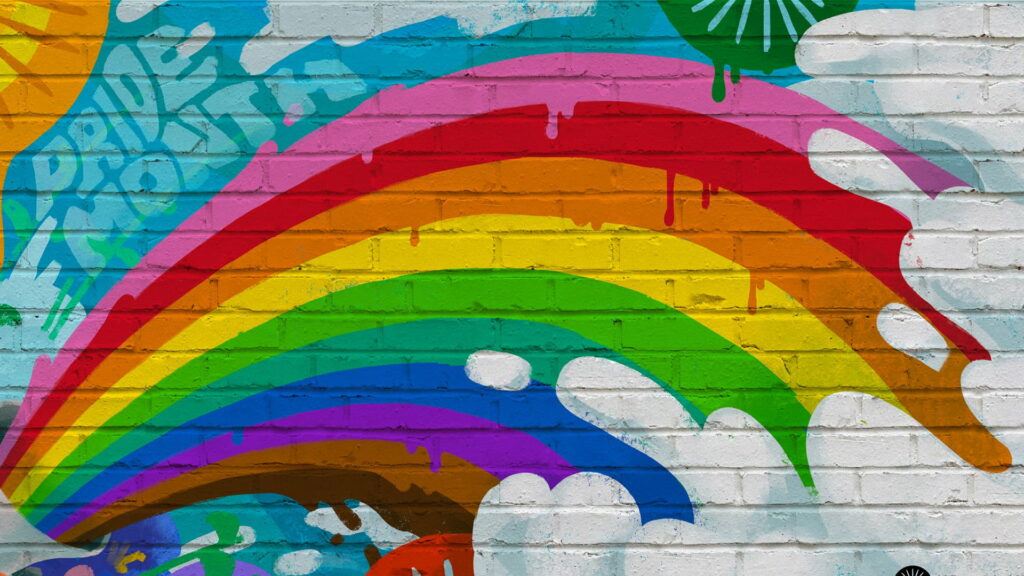 Prideful Splash: Colorful Paint Wall HD Wallpaper Background Photo