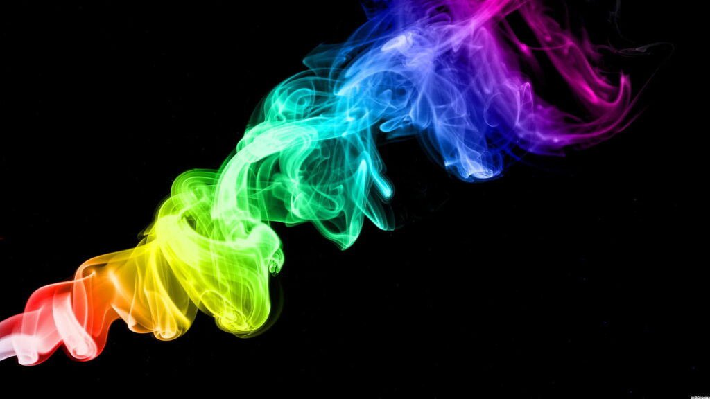 Prideful Plumes: Colorful Smokes on a Black HD Wallpaper Background Photo