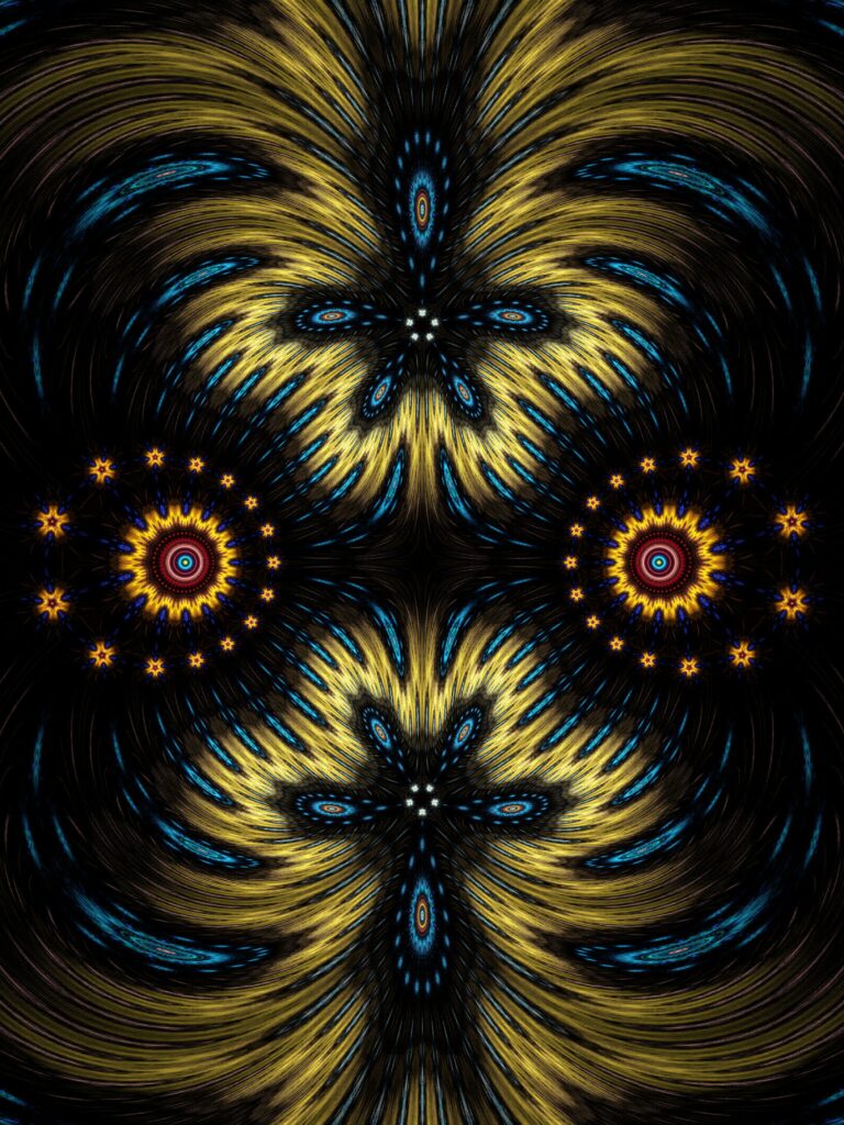 Vibrant Psychedelic Fractal Wallpaper with Bold Abstract Patterns