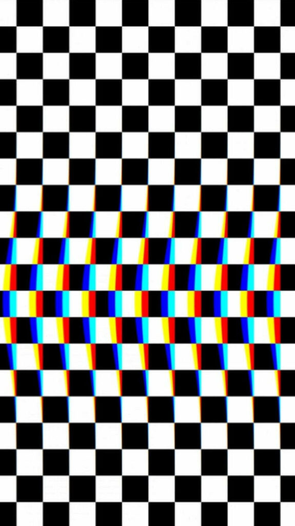 Trippy Glitch Wallpaper: Colorful Checkerboard Background Design