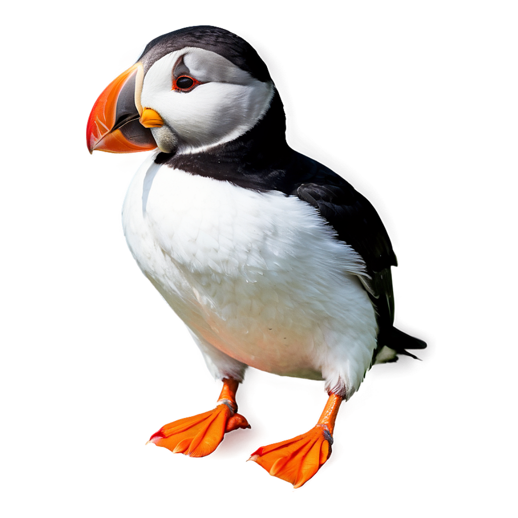 Vibrant Puffin Wallpaper: Adorable Bird on Soft Neutral Background