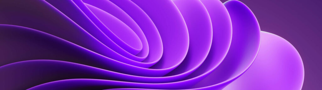 Vibrant 3D Abstract Wallpaper: Flowing Purple Shapes Background