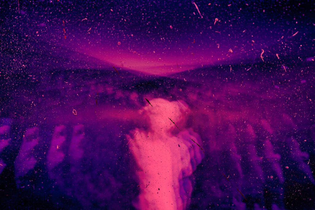 Vibrant Purple Abstract Wallpaper with Dynamic Splashes - 3600x2400