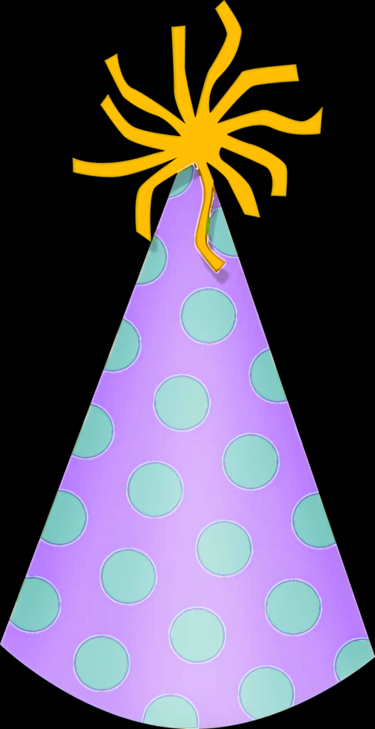 Vibrant Purple Birthday Hat Wallpaper with Blue Polka Dots