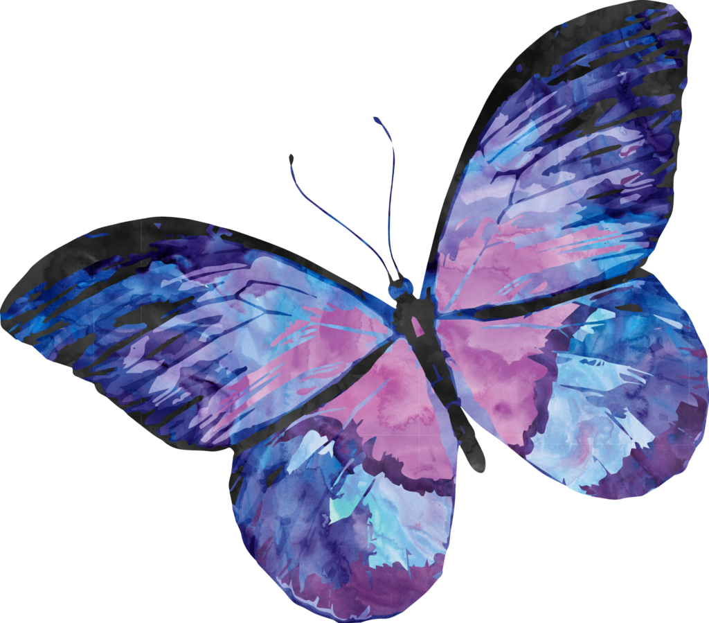 Vibrant Abstract Watercolor Butterfly Wallpaper in Purple & Blue