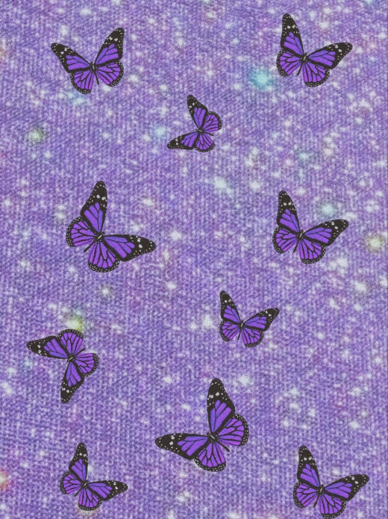 Vibrant Purple Butterfly Wallpaper: Sparkling Texture Background