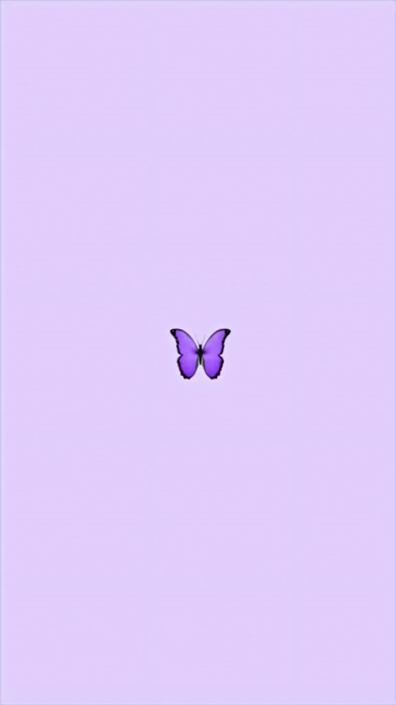 Elegant Minimalist Wallpaper: Vibrant Purple Butterfly on Soft Pastels