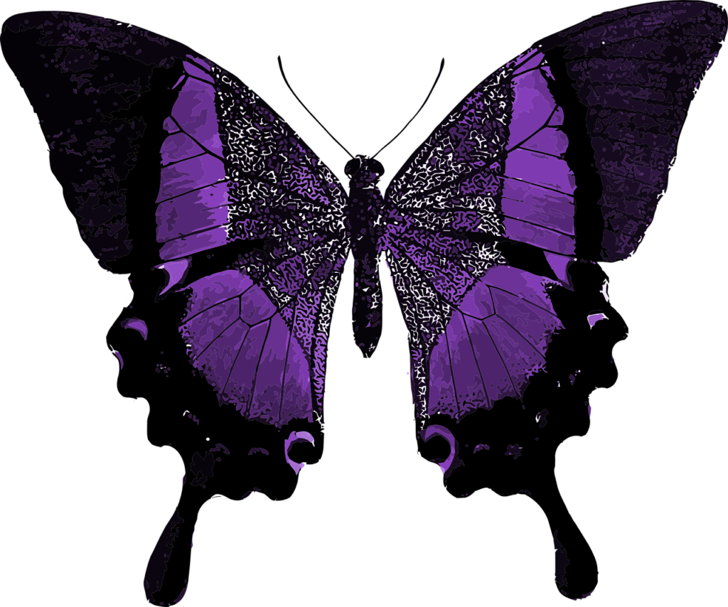 Vibrant Purple Butterfly Wallpaper: Elegant Design & Intricate Details