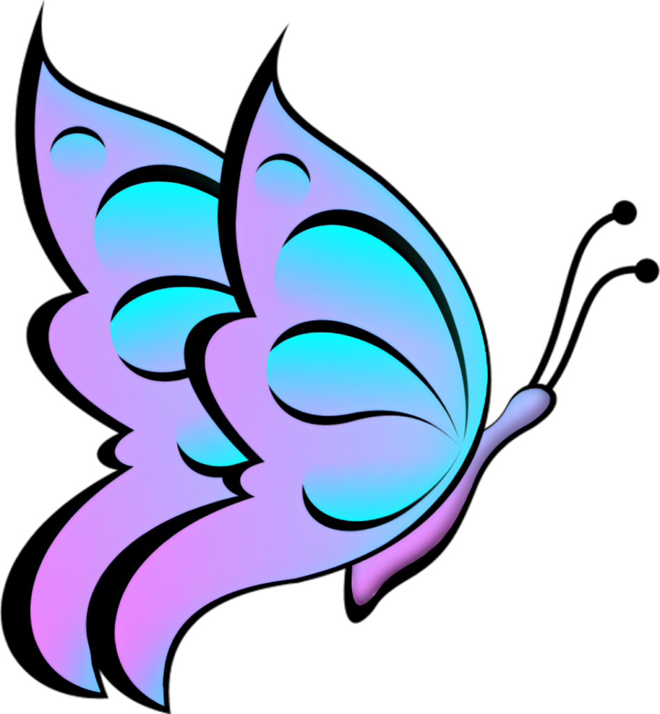 Elegant Purple Butterfly Illustration - Smooth Gradient Wallpaper Design