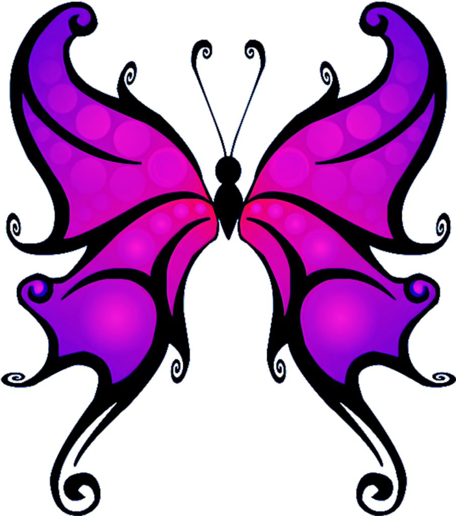 Vibrant Purple Butterfly Wallpaper with Intricate Design & Gradient