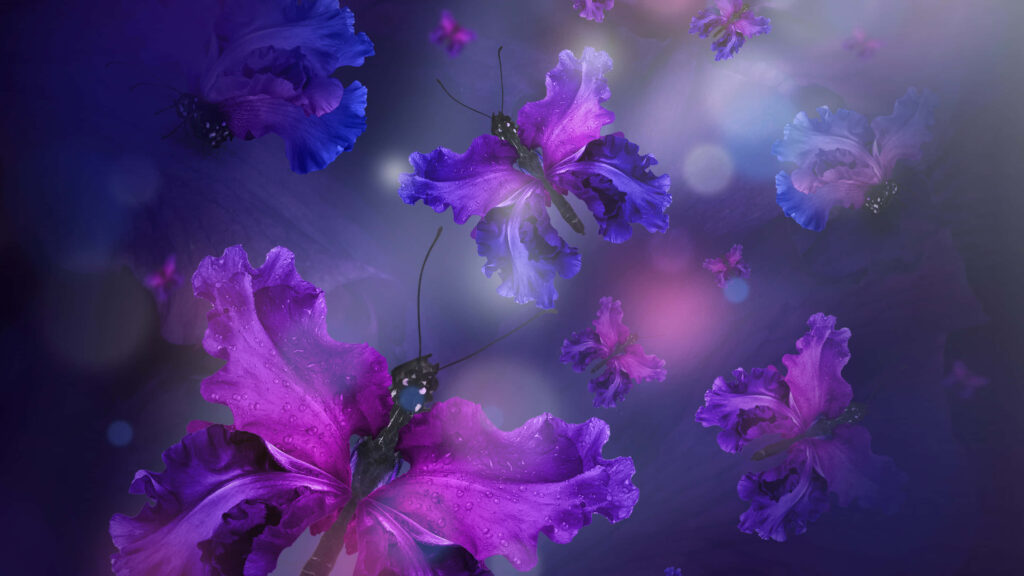 Vibrant Purple Butterflies Wallpaper: Transformative Dreamy Background