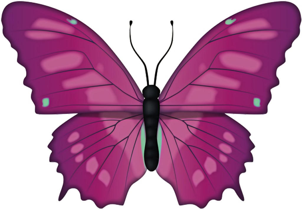 Vibrant Purple Butterfly Illustration with Teal Accents - Wallpaper