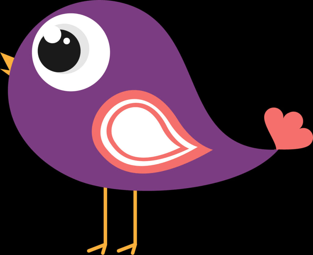 Vibrant Purple Cartoon Bird Illustration for Creative Settings Wallpaper