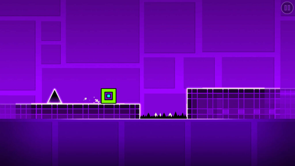 Vibrant Purple Geometry Dash Wallpaper with Minimalist Patterns