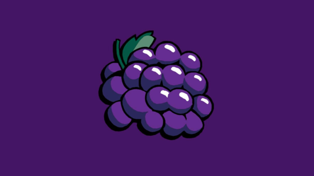 Vibrant Purple Grapes Wallpaper: Modern Vector Art on Solid Background
