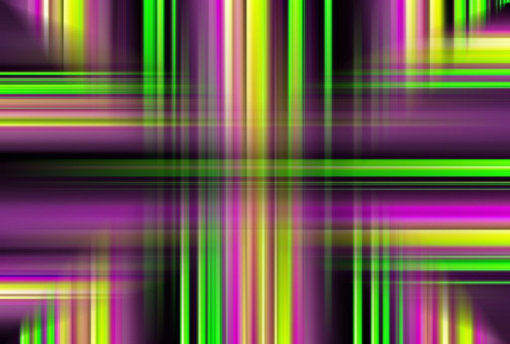 Vibrant Intersecting Lines Wallpaper in Purple, Green & Yellow