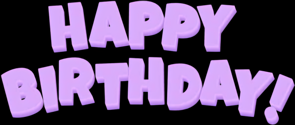 Vibrant Purple Happy Birthday Wallpaper with 3D Effect Background