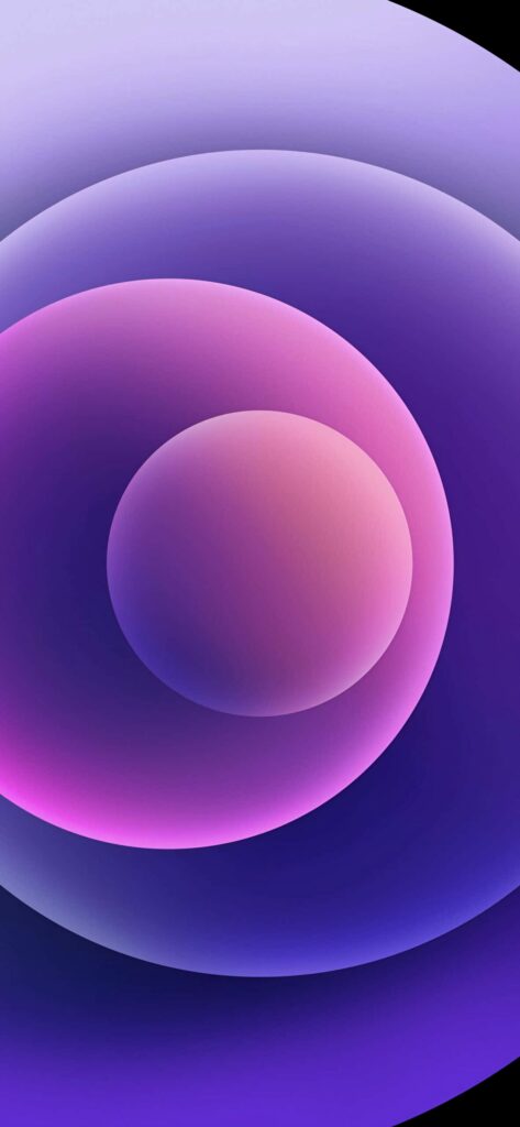 Vibrant overlapping purple pink and blue circles wallpaper with smooth gradients and dynamic depth