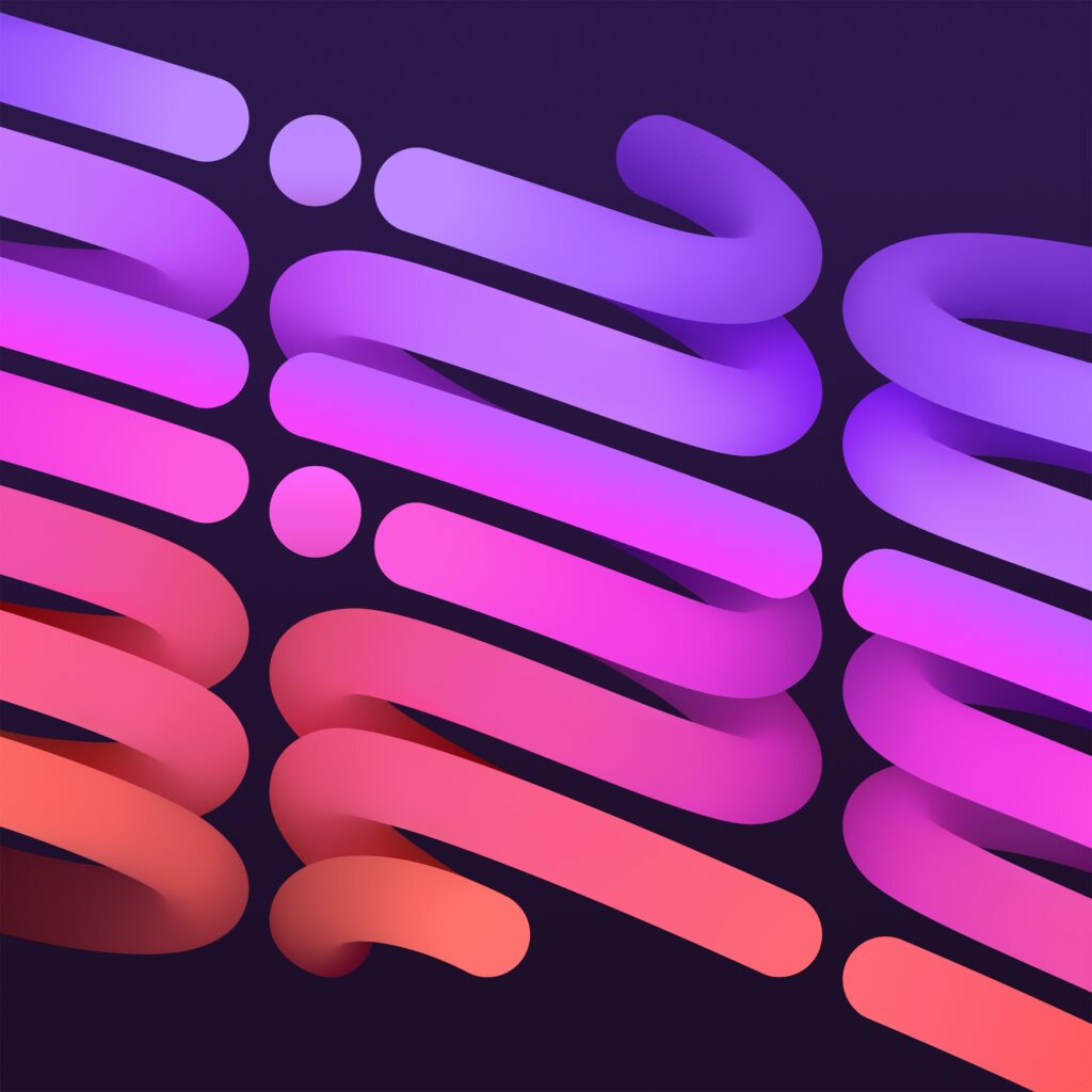 Vibrant Purple & Pink Curves: Modern iPad Mini 7 Wallpaper