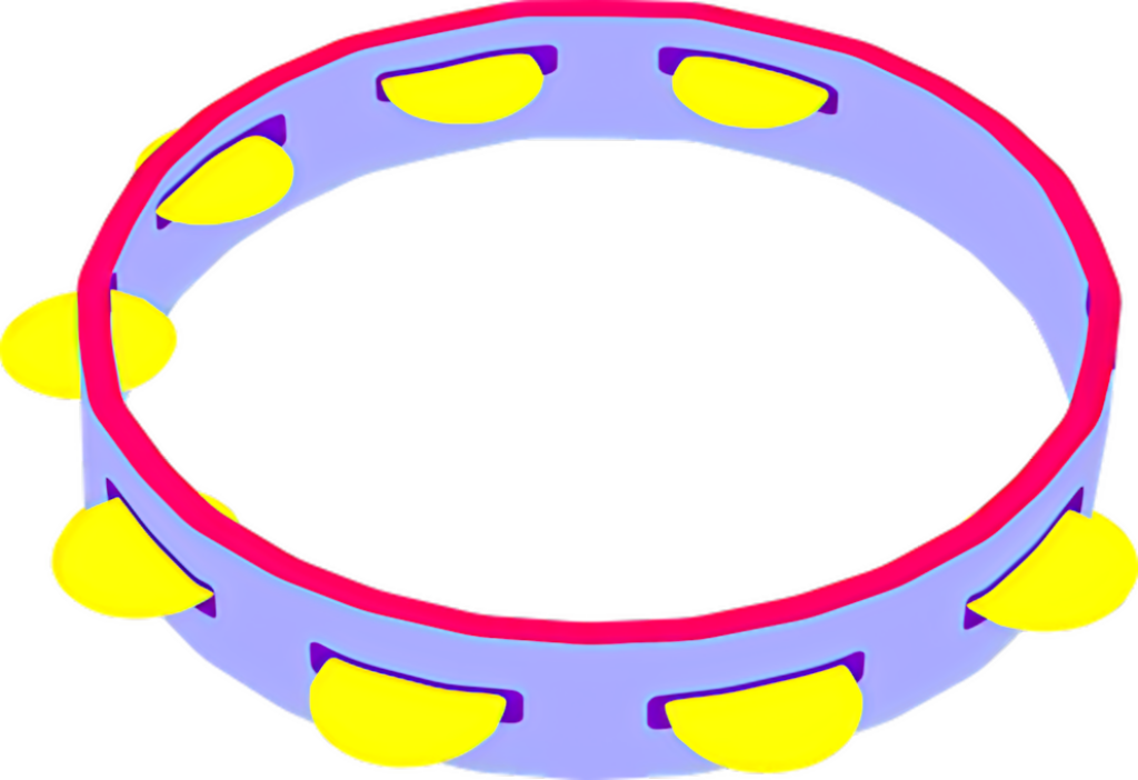 Vibrant Purple Tambourine Wallpaper: Colorful PNG Illustration