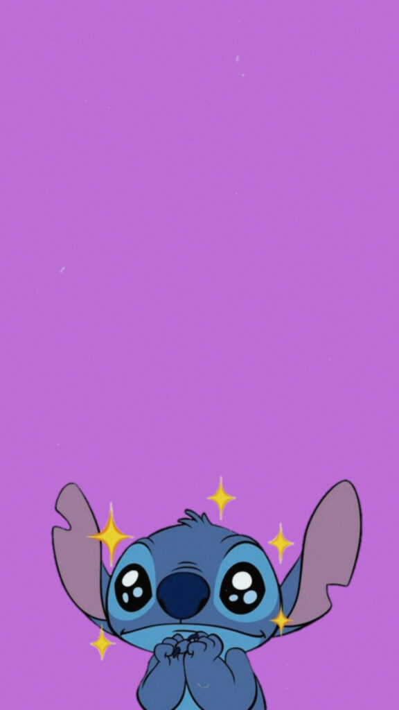 Amazed Character with Large Ears on Vibrant Purple Wallpaper