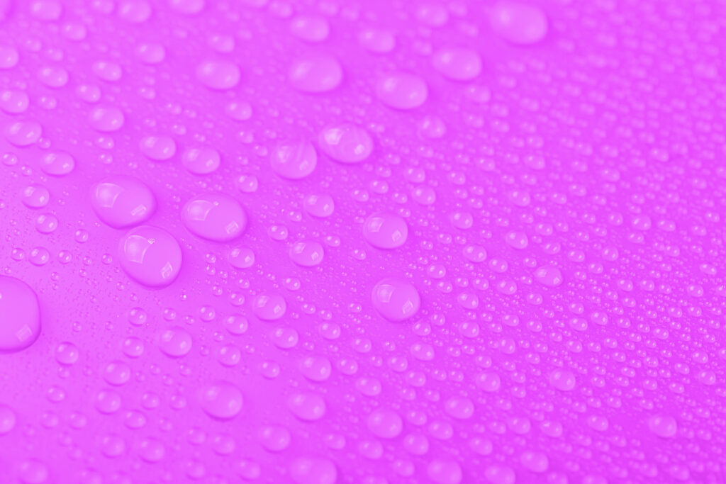 Vibrant Purple Wallpaper with Macro Water Drops - Refreshing Background